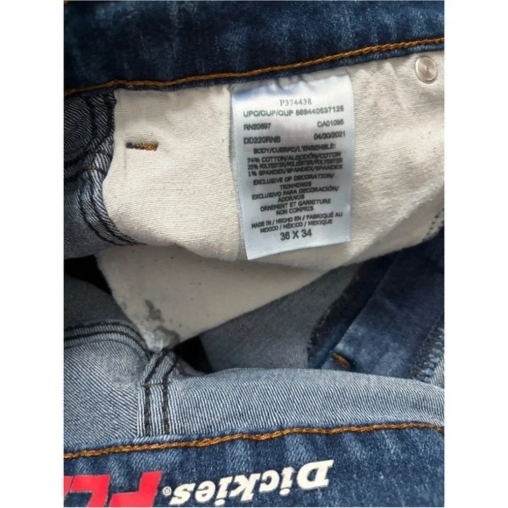 Dickies Mens Jeans Size Relaxed Fit 36x34 Medium Wash Blue Denim Pockets
